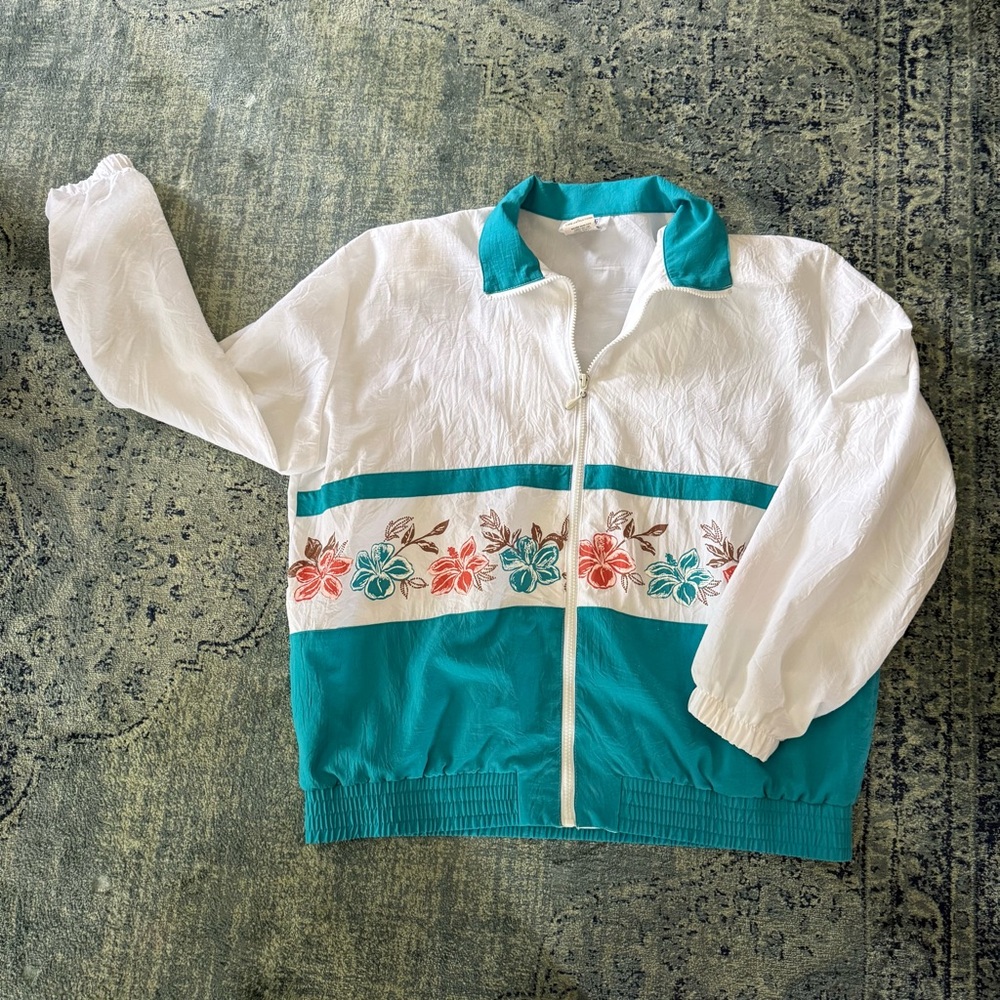 Teddi Teal and White Floral Tracksuit - Picture 2 of 7